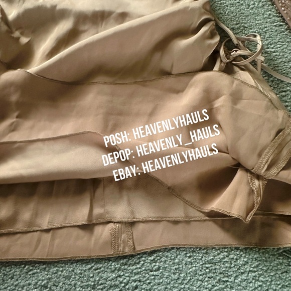 Oh Polly Geneva Nude Mini Dress w/ Embellished Sleeves - Beaded, strappy, flirty - Picture 7 of 9